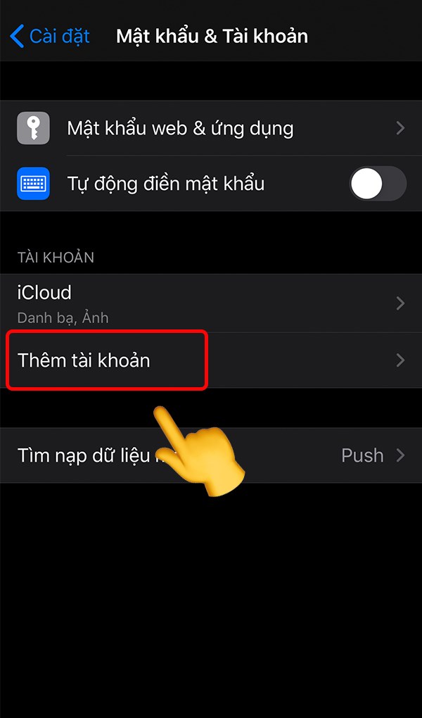 Thêm tài khoản