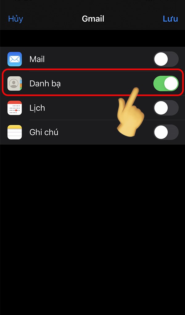 Bật danh bạ