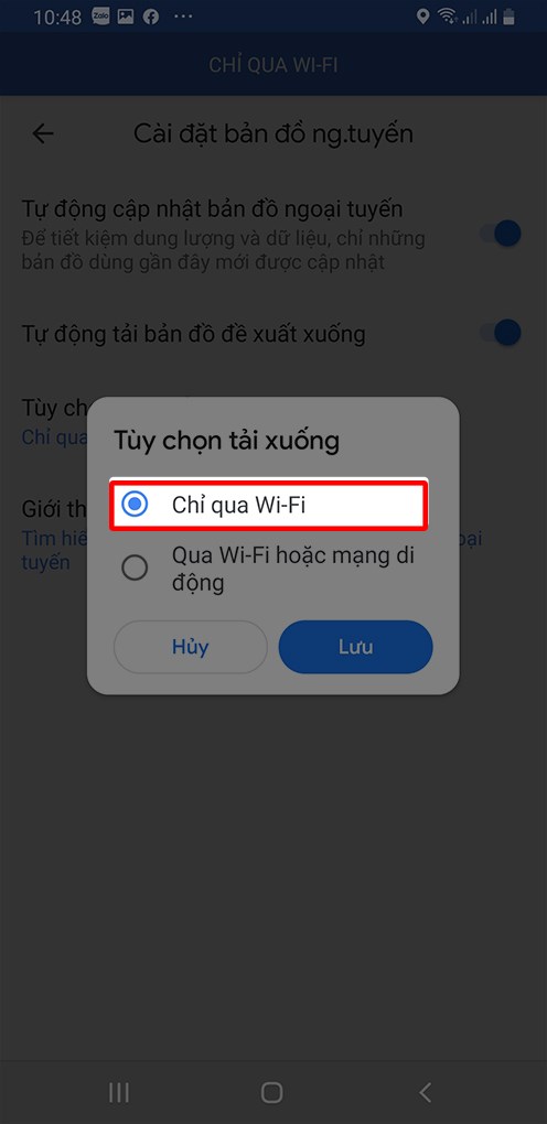 Chọn Chỉ Wifi